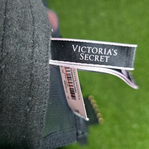 Victoria's Secret Black 34B Very Sexy Floral Embroidered Quarter Cup Bra Top - Picture 7 of 10